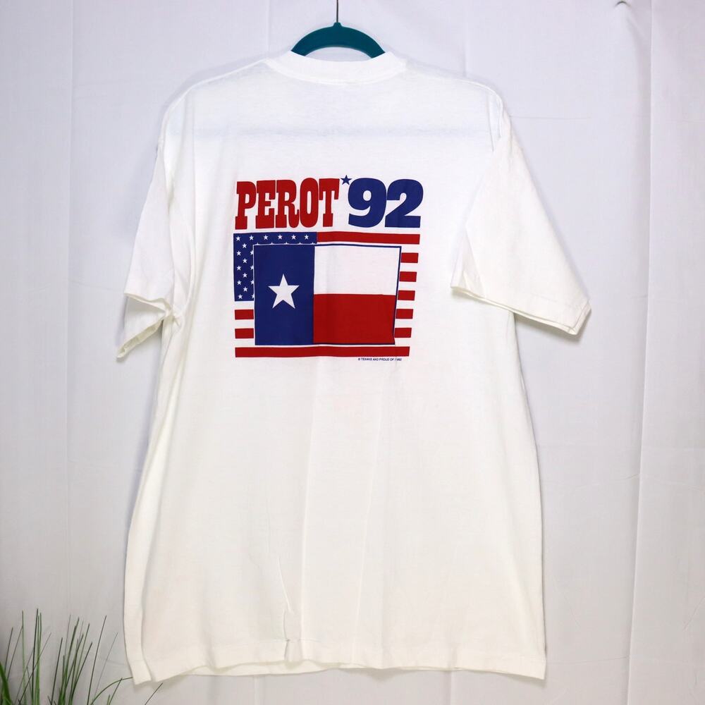 Vintage 1992 Perot ‘92 "Let’s Elect A Real Texan This Time" Stitch Tee XL